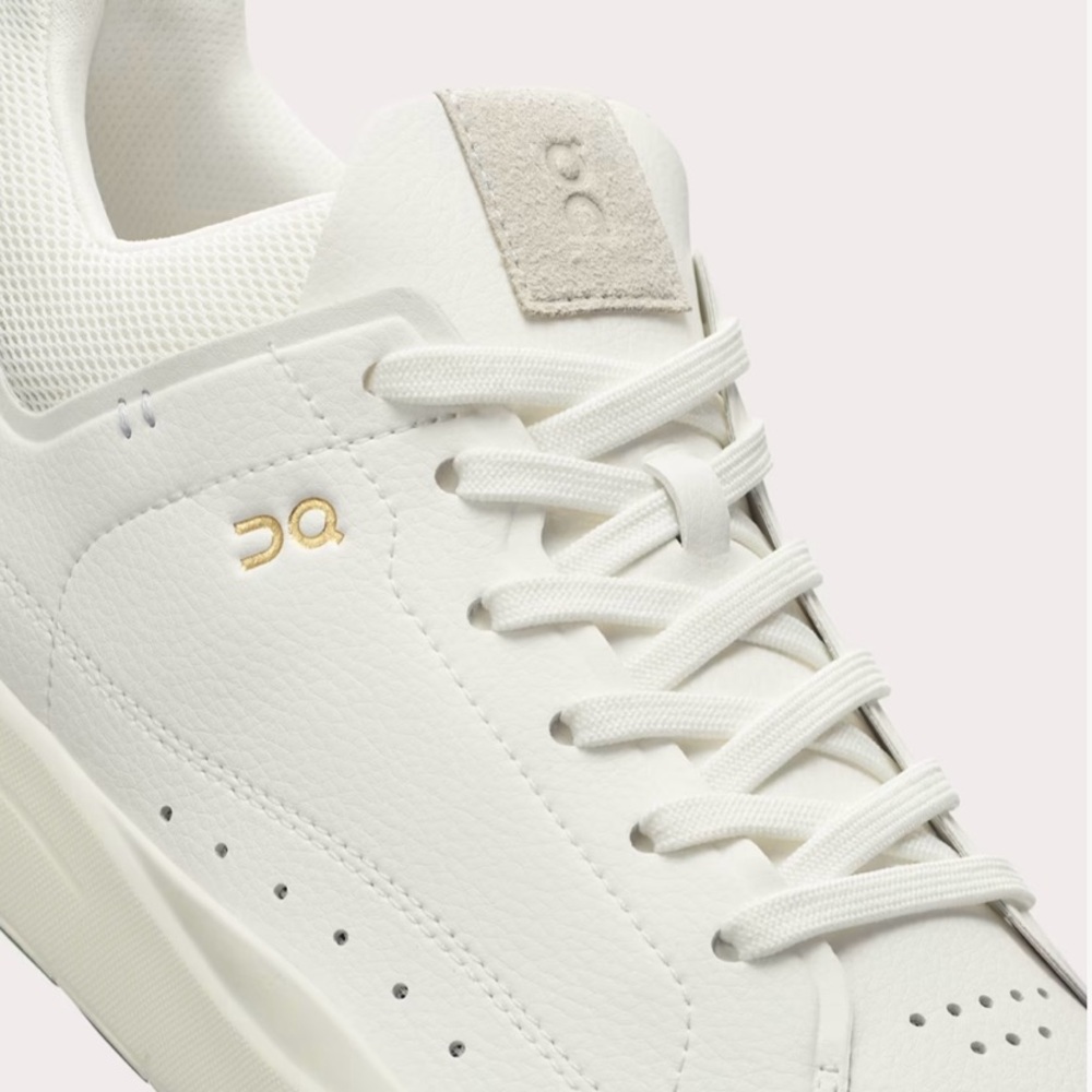 On Running White Athletic Shoes with Ventilated Design